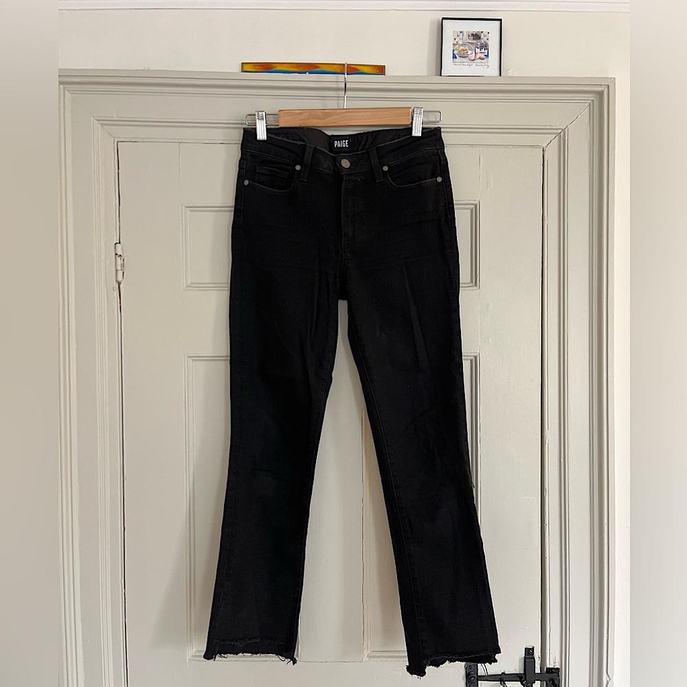 PAIGE Women’s Jaqueline Straight Jeans, Size 26, Black Denim
